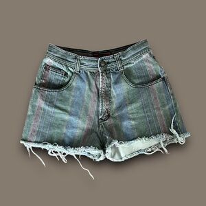Vintage Striped Denim  Shorts